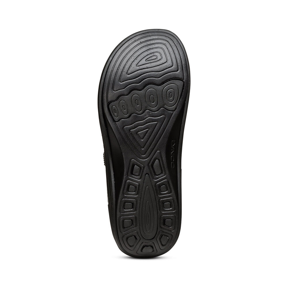 Aetrex Women's Fiji Orthotic Flip Flops - Black | USA ZAG3T81